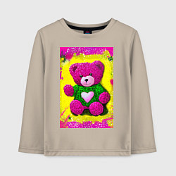 Детский лонгслив Розовый мишка плюшевый
