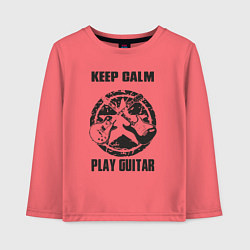Лонгслив хлопковый детский Успокойся и играй на гитаре, цвет: коралловый