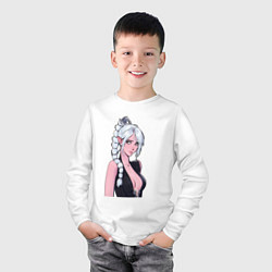 Лонгслив хлопковый детский Шэдоухарт - серебрянные волосы, цвет: белый — фото 2