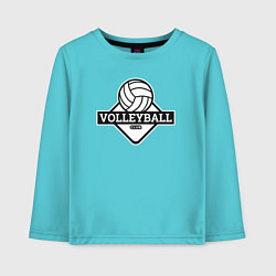 Лонгслив хлопковый детский Volleyball club, цвет: бирюзовый