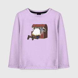Лонгслив хлопковый детский Фрирен застряла в сундуке мимике, цвет: лаванда