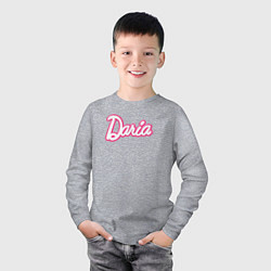 Лонгслив хлопковый детский Дарья в стиле Барби - объемный шрифт, цвет: меланж — фото 2
