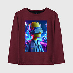 Детский лонгслив Cyber Bart - ai art - neon