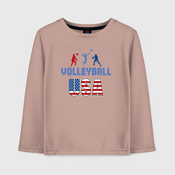 Лонгслив хлопковый детский USA volley, цвет: пыльно-розовый