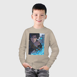 Лонгслив хлопковый детский Портрет - Lies of P, цвет: миндальный — фото 2