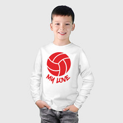 Лонгслив хлопковый детский Volleyball my love, цвет: белый — фото 2