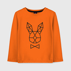Лонгслив хлопковый детский Полигональный кролик, цвет: оранжевый