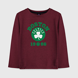 Лонгслив хлопковый детский Boston Celtics 1986, цвет: меланж-бордовый