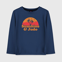 Лонгслив хлопковый детский Sunshine and judo, цвет: тёмно-синий