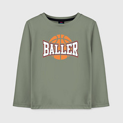 Лонгслив хлопковый детский Baller style, цвет: авокадо