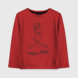 Лонгслив хлопковый детский Bart hellboy Lill Peep, цвет: красный