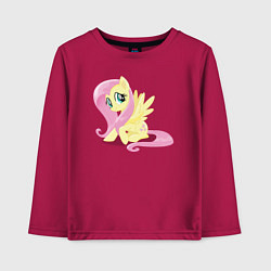 Лонгслив хлопковый детский Флаттершай из My Little Pony в кино, цвет: маджента