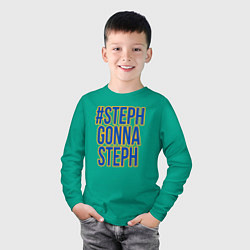 Лонгслив хлопковый детский Steph gonna Steph, цвет: зеленый — фото 2
