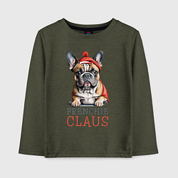 Детский лонгслив Французский новогодний бульдог