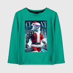 Детский лонгслив Cyber new year - cyberpunk ai art