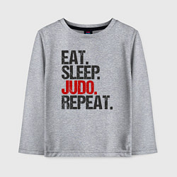 Лонгслив хлопковый детский Eat sleep judo repeat, цвет: меланж