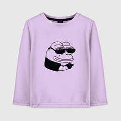 Детский лонгслив Лягушонок пепе в очках мем