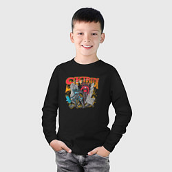 Лонгслив хлопковый детский Титан Спикермен и титан Камерамен, цвет: черный — фото 2