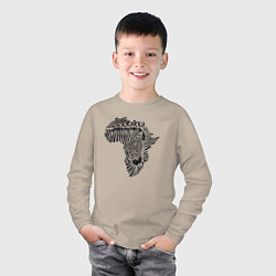 Лонгслив хлопковый детский Африканская зебра, цвет: миндальный — фото 2
