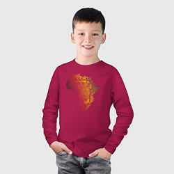 Лонгслив хлопковый детский Цветная зебра, цвет: маджента — фото 2