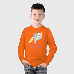 Лонгслив хлопковый детский Принцесса Дерпи, цвет: оранжевый — фото 2