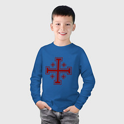 Лонгслив хлопковый детский Крест рыцарей Антиохии, цвет: синий — фото 2