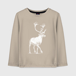 Детский лонгслив Северный олень белый спереди