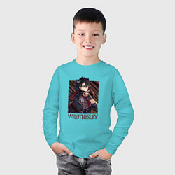 Лонгслив хлопковый детский Герцог Ризли, цвет: бирюзовый — фото 2