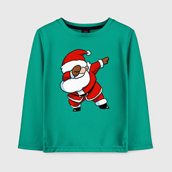 Лонгслив хлопковый детский Santa dabbing dance, цвет: зеленый