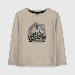 Детский лонгслив Море и маяк