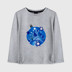 Лонгслив хлопковый детский Новогодний шар зимний лес, цвет: меланж