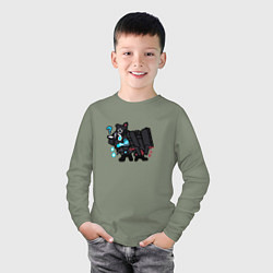 Лонгслив хлопковый детский Камерамен утешает Спикермена, цвет: авокадо — фото 2