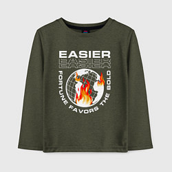 Лонгслив хлопковый детский Easier, цвет: меланж-хаки