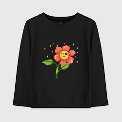 Лонгслив хлопковый детский Веселый цветик, цвет: черный