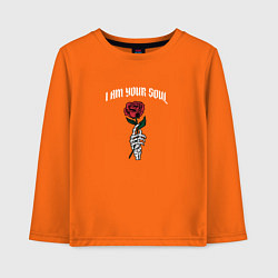 Лонгслив хлопковый детский Я твоя душа, цвет: оранжевый