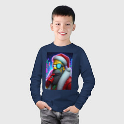 Лонгслив хлопковый детский Simpson Claus - cyberpunk, цвет: тёмно-синий — фото 2