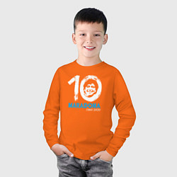 Лонгслив хлопковый детский Maradona 10, цвет: оранжевый — фото 2