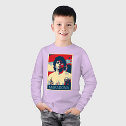 Лонгслив хлопковый детский Мистер Марадона, цвет: лаванда — фото 2