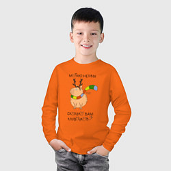 Лонгслив хлопковый детский Капибара: мотаю нервы, цвет: оранжевый — фото 2