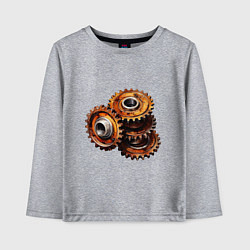 Лонгслив хлопковый детский Ржавые шестеренки, цвет: меланж
