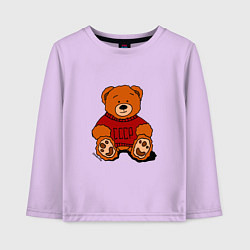 Лонгслив хлопковый детский Мишка из СССР, цвет: лаванда