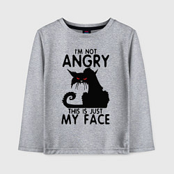 Детский лонгслив I am not angry cat