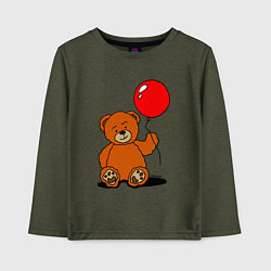 Детский лонгслив Плюшевый медведь с воздушным шариком