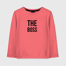 Лонгслив хлопковый детский The boss - Couple, цвет: коралловый