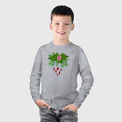 Лонгслив хлопковый детский Новогодне-Рождественский декор, цвет: меланж — фото 2