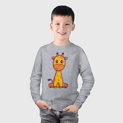 Лонгслив хлопковый детский Добрый жирафик, цвет: меланж — фото 2