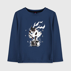 Лонгслив хлопковый детский Гароу на камне, цвет: тёмно-синий