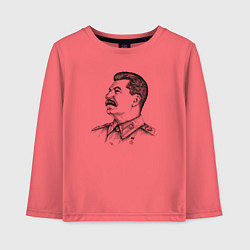 Лонгслив хлопковый детский Профиль Сталина, цвет: коралловый