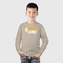Лонгслив хлопковый детский Defend the land, цвет: миндальный — фото 2