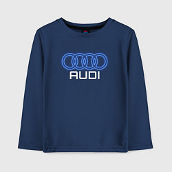 Лонгслив хлопковый детский Audi neon art, цвет: тёмно-синий